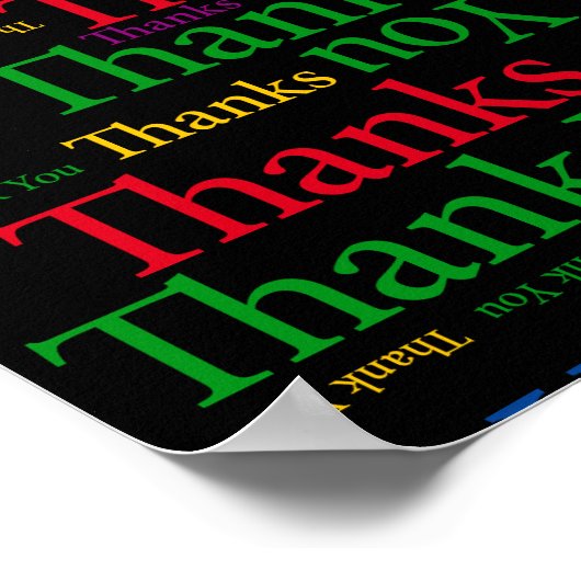 ありがとうと言う感謝のメッセージ ポスター (角)