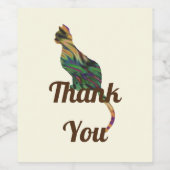 ありがとうねこシッターさん子ストライプの猫 ワインラベル (シングルラベル)