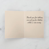 ありがとうねこシッターの介護者の大理石猫ストライプの サンキューカード (内部)