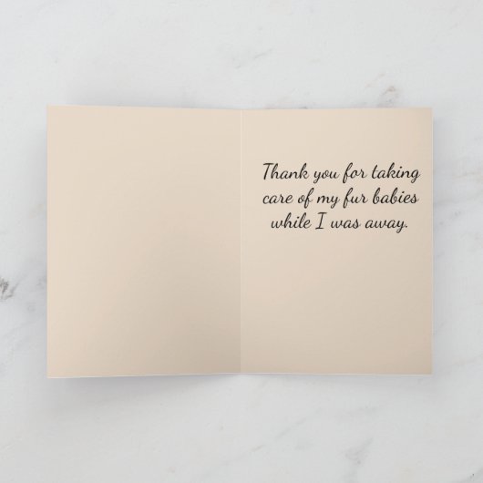 ありがとうねこシッターの介護者の大理石猫ストライプの サンキューカード (内部)