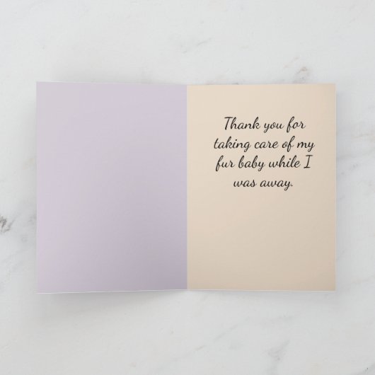 ありがとうねこシッターの介護者の大理石猫ストライプの サンキューカード (内部)