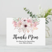 ありがとうのお母さんの国の花柄|の結婚のサンキューカード サンキューカード (スタンド正面)