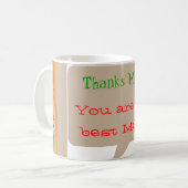 ありがとうのお母さん-他のための編集可能文字使用 コーヒーマグカップ (正面左)