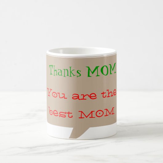 ありがとうのお母さん-他のための編集可能文字使用 コーヒーマグカップ (中央)