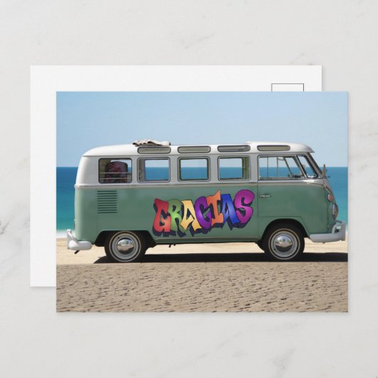 ありがとうのグラフィティを描いたバンのポストカード ポストカード (正面/裏面)