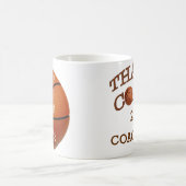 ありがとうのコーチのパーソナライズなバスケットボールのマグ コーヒーマグカップ (中央)