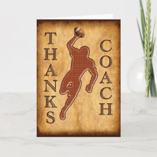ありがとうのフットボールのコーチカードは文字の中の変更を保ちます サンキューカード (正面)