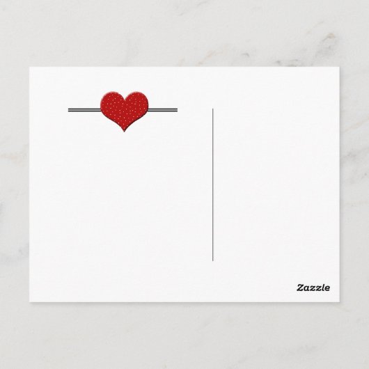 ありがとうはがき – 赤いハート- ポストカード (裏面)