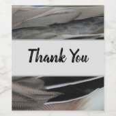 ありがとうアヒルの羽グレー黒の感謝 ワインラベル (シングルラベル)