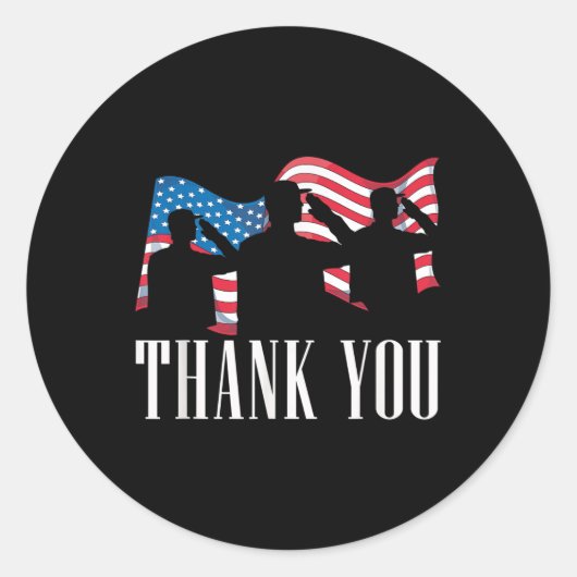 ありがとうアメリカ国旗の愛国的なソリダーアメリカ芽盛 ラウンドシール (正面)