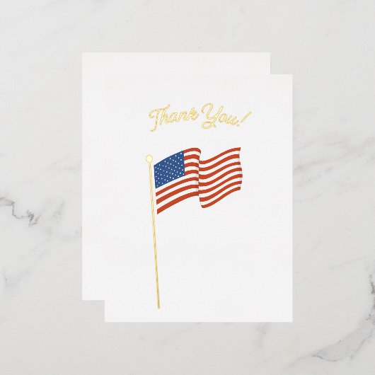 ありがとうアメリカ国旗の退役軍人 箔シーズンポストカード (正面/裏面)