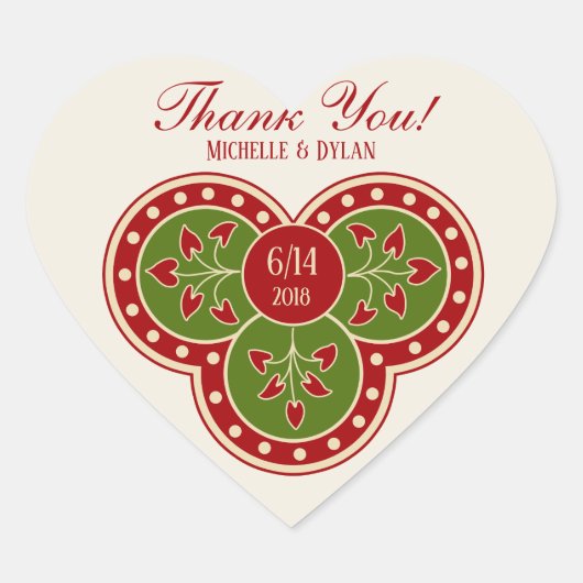 ありがとうアンティークビクトリアン花オーナメントCC1017 ハートシール (正面)