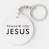 ありがとうイエス |キリストモダン教信仰ハート キーホルダー (裏面)