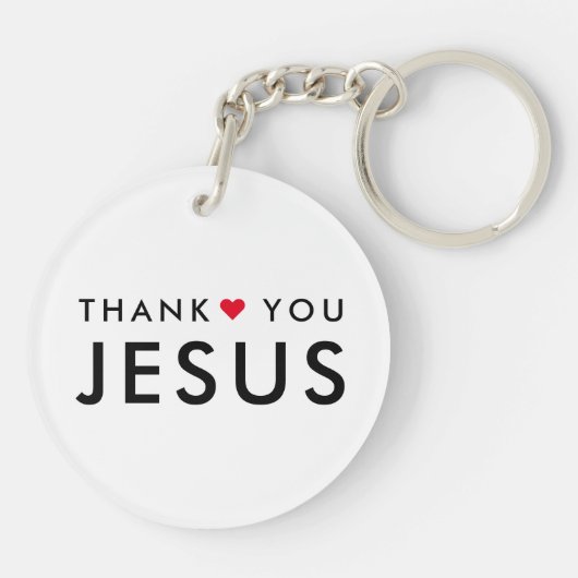 ありがとうイエス |キリストモダン教信仰ハート キーホルダー (裏面)