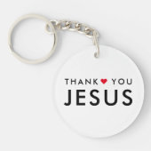 ありがとうイエス |キリストモダン教信仰ハート キーホルダー (正面)