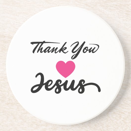 ありがとうイエス |キリストモダン教信仰ハート コースター (正面)