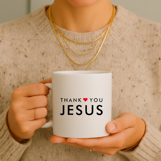 ありがとうイエス |キリストモダン教信仰ハート コーヒーマグカップ