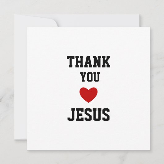 ありがとうイエス |キリストモダン教信仰ハート サンキューカード (正面)