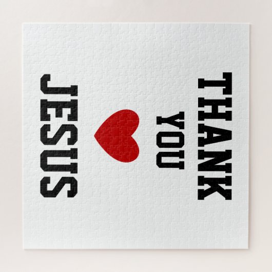 ありがとうイエス |キリストモダン教信仰ハート ジグソーパズル (横)