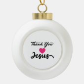 ありがとうイエス |キリストモダン教信仰ハート セラミックボールオーナメント (正面)
