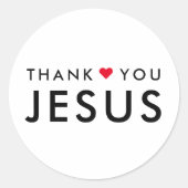 ありがとうイエス |キリストモダン教信仰ハート ラウンドシール (正面)