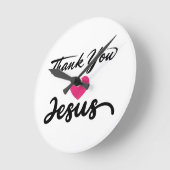 ありがとうイエス |キリストモダン教信仰ハート ラウンド壁時計 (傾斜)
