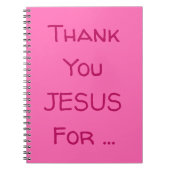 ありがとうイエス…感動的引用文 ノートブック (正面)