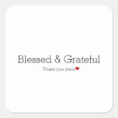 ありがとうイエス | 賛美感謝 | 信仰ハート スクエアシール (正面)