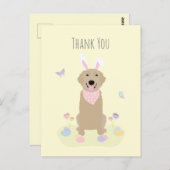 ありがとうイースターバニーゴールデンレトリバー ポストカード (正面/裏面)