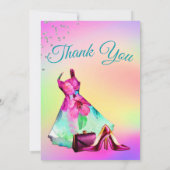 ありがとうエレガントグリッターカラフル 招待状 (裏面)