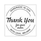 ありがとうエレガントスクリプトサークル文字InkPad & ラバースタンプ (インプリント)