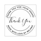 ありがとうエレガントスクリプトサークル文字InkPad & ラバースタンプ (インプリント)