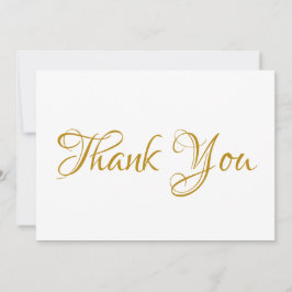 ありがとうエレガントスクリプトdark金ゴールドホワイトノートカード