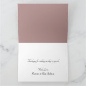 ありがとうエレガントバラ金ゴールド手書きスクリプト サンキューカード (内部)