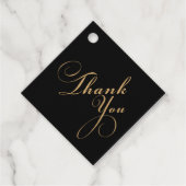 ありがとうエレガントブラック金ゴールド結婚ズ フェイバータグ (正面)