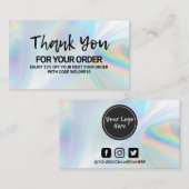 ありがとうエレガントホログラフィックインスタグラム割引B 名刺 (正面/裏面)