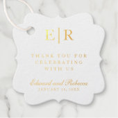 ありがとうエレガントモノグラム金ホイル結婚ズ フェイバータグ (正面)