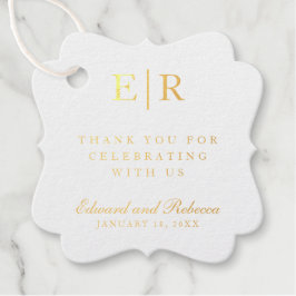 ありがとうエレガントモノグラム金ホイル結婚ズ フェイバータグ