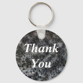 ありがとうエレガント白黒抽象芸術パターン キーホルダー