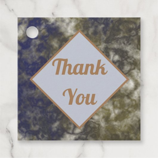 ありがとうエレガント金ゴールドブルー感謝 フェイバータグ (正面)