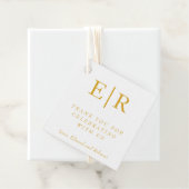 ありがとうエレガント金ゴールドホワイトモノグラム結婚ズ フェイバータグ (インサイチュ)