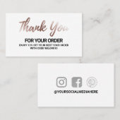 ありがとうエレガント金ゴールド金属割引 名刺 (正面/裏面)