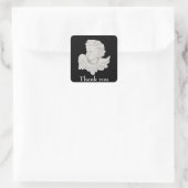 ありがとうエンジェル感謝ステッカー スクエアシール (バッグ)