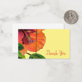 ありがとうオレンジ色のハイビスカスフラワーアート ノートカード (正面/裏面インサイチュ)