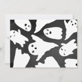 ありがとうオレンジ色の黒ハロウィーン幽霊赤ちゃんシャワー サンキューカード (裏面)