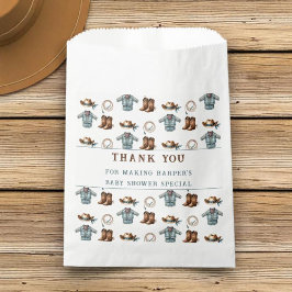 ありがとうカウボーイパターンボーイベビーシャワー フェイバーバッグ