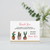 ありがとうカクタス カクティ ウェディングカード ポルカドット かわいい サンキューカード (スタンド正面)