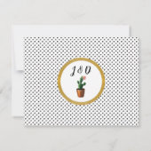 ありがとうカクタス カクティ ウェディングカード ポルカドット かわいい サンキューカード (裏面)