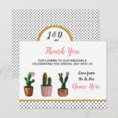 ありがとうカクタス カクティ ウェディングカード ポルカドット かわいい サンキューカード (正面/裏面)