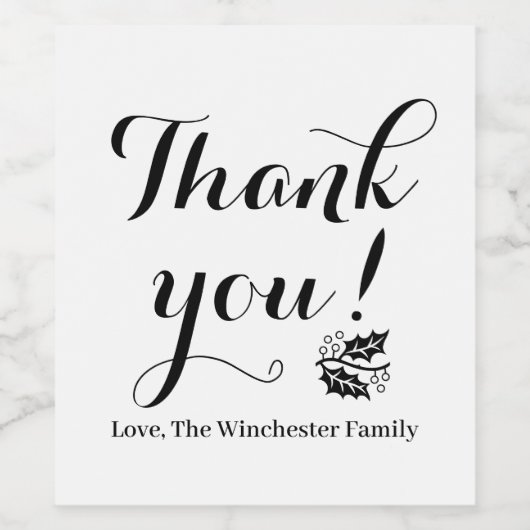 ありがとうカスタムスクリプト素朴クラフト感謝祭 ワインラベル (シングルラベル)